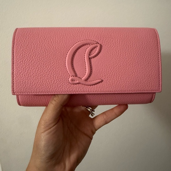 CHRISTIAN LOUBOUTIN WOC Pink Leather Chain Clutch - Picture 4 of 8